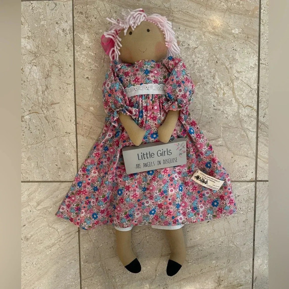 Old Fashion Rag Dog -"Little Girls are Angels in Disguise" - Picture 1 of 1